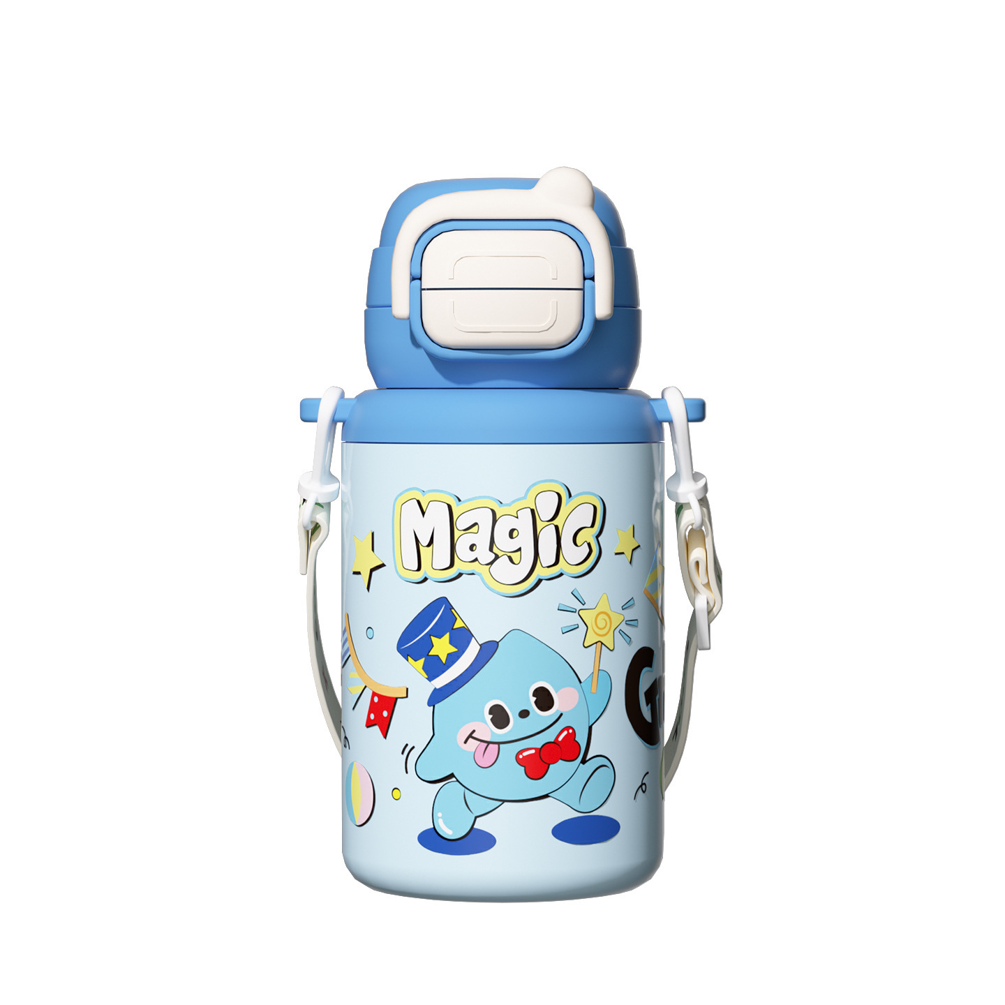 Nuevos dibujos animados niños de doble bebida de grado alimenticio taza de aislamiento de acero inoxidable taza de paja de estudiantes portátil gran capacidad