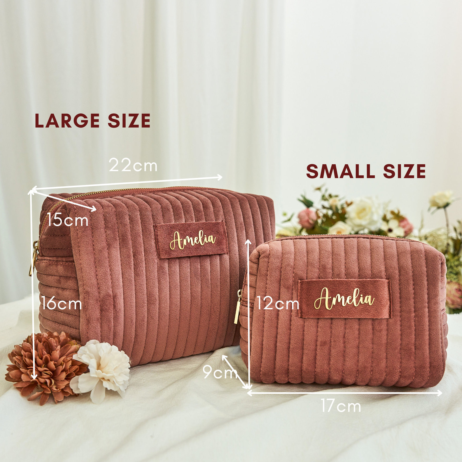 Solid Color Pattern Winter, Autumn Season Women's Gender Basic Solid Color Velvet Cloth Square Makeup Bags
