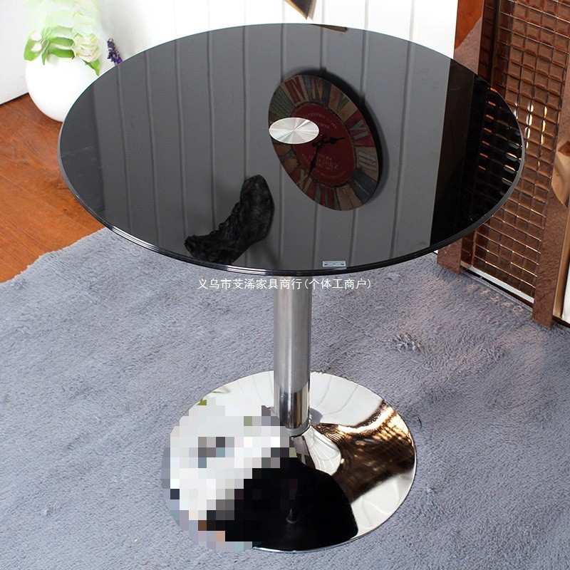 Tempered Glass Round Table, Stylish Meeting Table, Negotiation Table, Simple Modern Small Apartment Dining Table, Bay Window Coffee Table, Small Table Tempered Glass Round Table, Stylish Meeting Table, Negotiation Table, Simple Modern Small Apartment Dining Table, Bay Window Coffee Table, Small Table