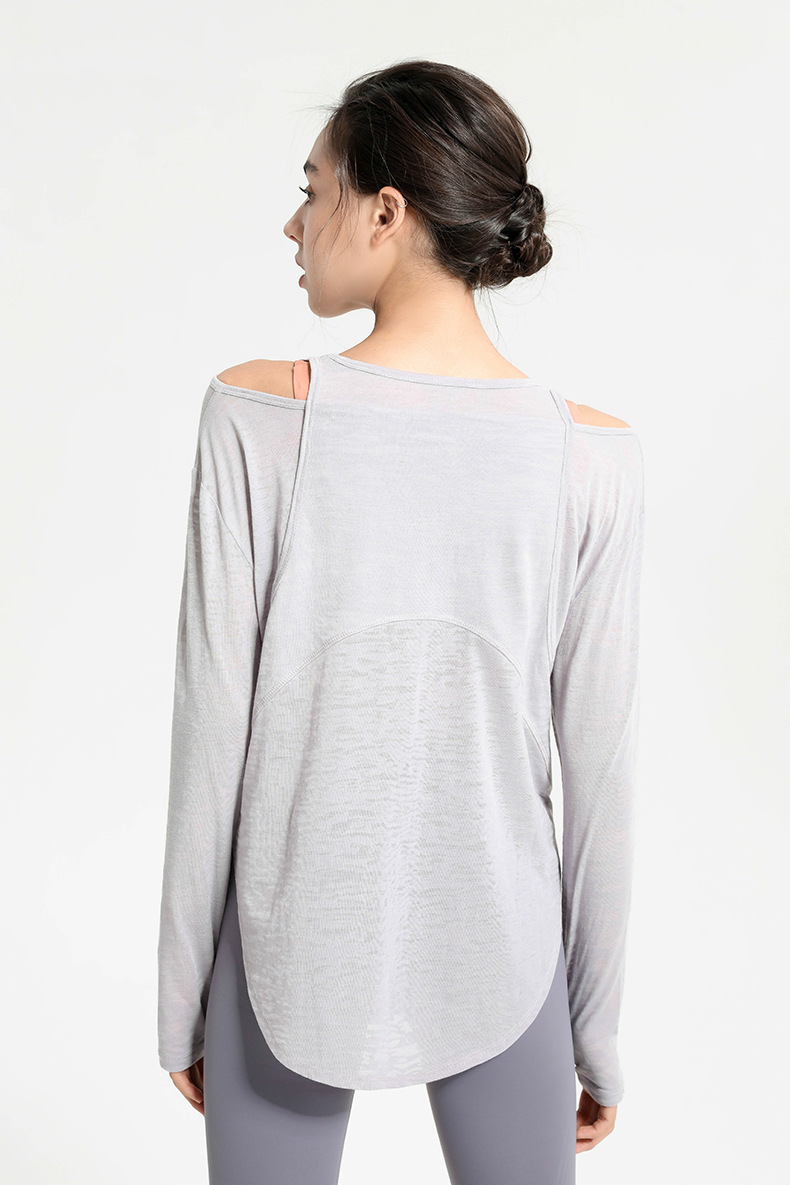 loose quick-drying long-sleeved yoga top nihaostyles clothing wholesale NSJLF85153