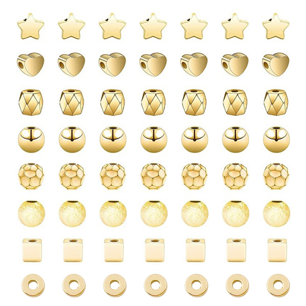 100 oil-sealed and color-preserving CCB beads, round beads, square beads, five-pointed star heart diy handcrafted bead material accessories pic 5