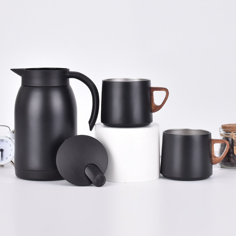 304 de acero inoxidable hogar olla térmica de gran capacidad portátil Oficina camping hervidor de agua doble ASA cafetera de vacío