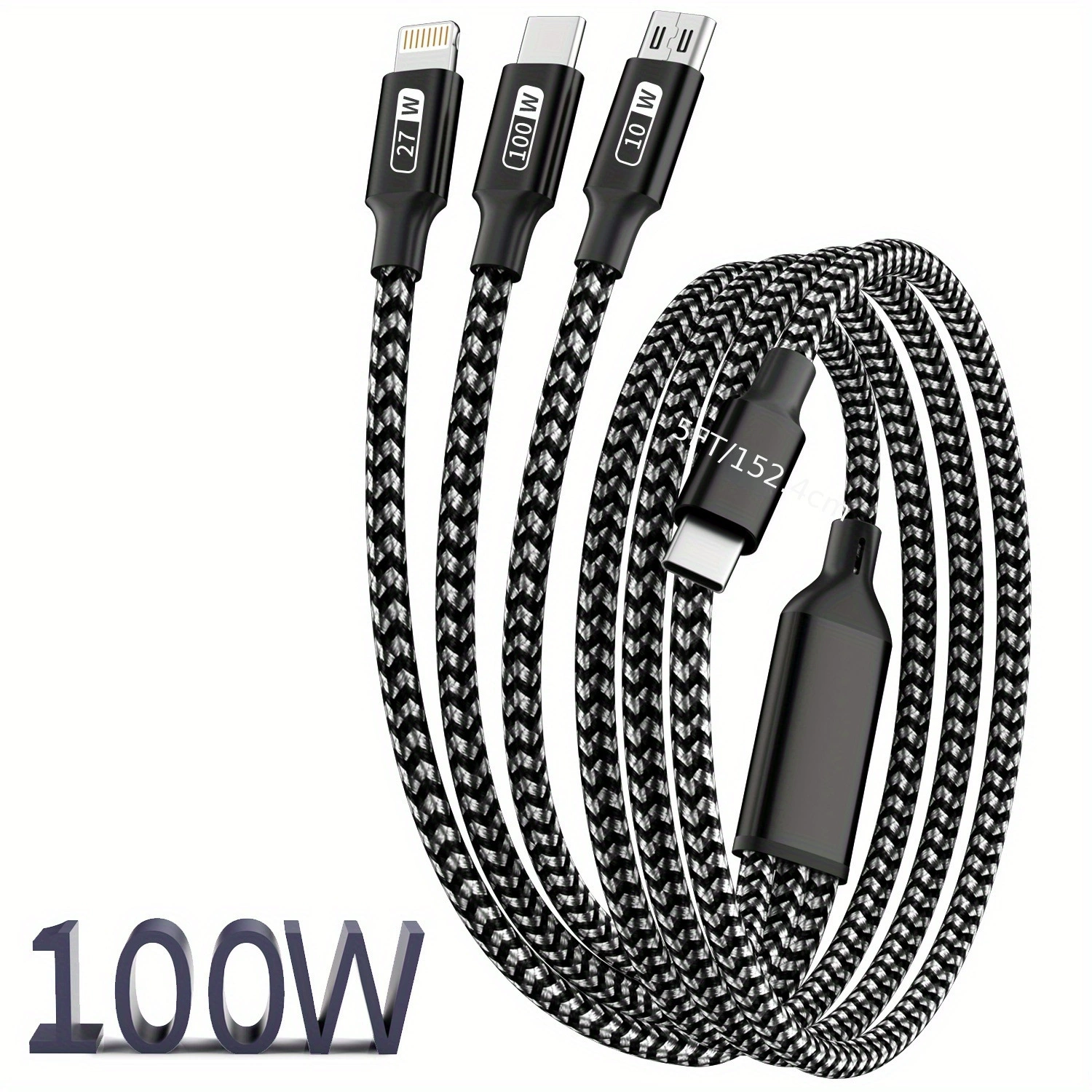 Набор 8 шт. 3-в-1 кабель для быстрой зарядки: Type-C, USB и Micro USB