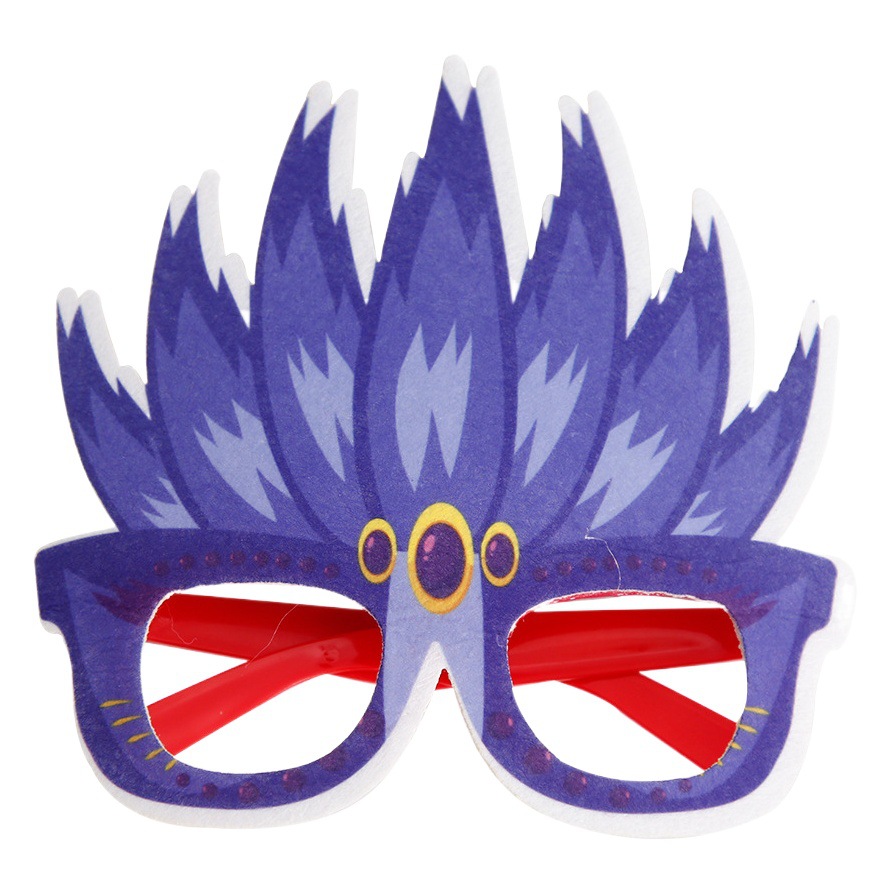 Nuevo México carnaval gafas decoración mascarada vestido fiesta suministros colorido pluma gafas marco
