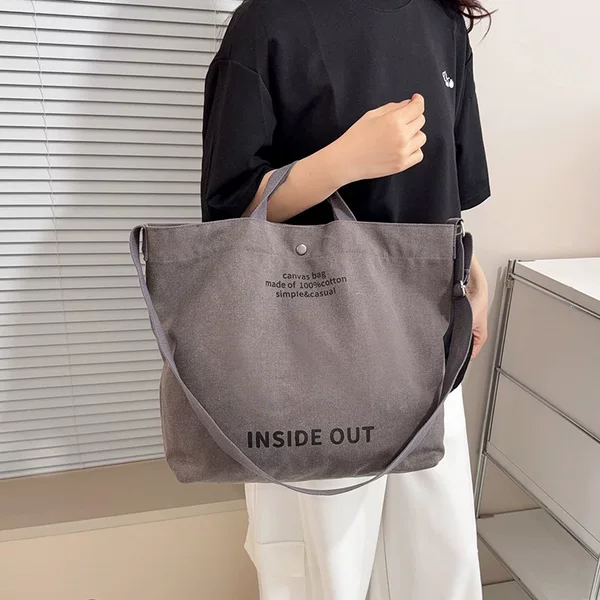 Canvas Shoulder Bag, Office Worker Crossbody Bag, Large Capacity Student Backpack, Retro Handbag, Japanese Style Shoulder Bag