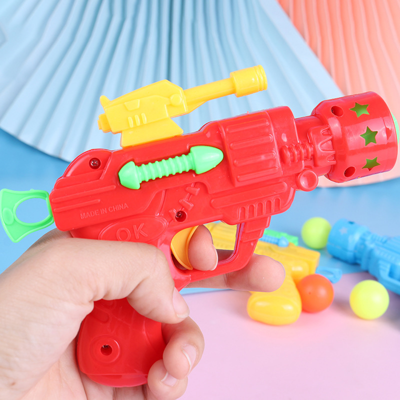 Pistola de Juguete de Plástico con Pelotas de Ping Pong Elásticas para Niños