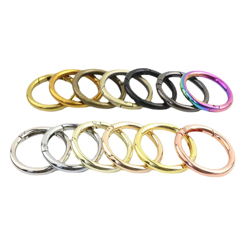 Box bag accessories 6-inch 2-half open spring ring connecting buckle ring bag with lifting ring colorful Gold