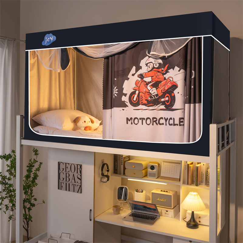 Nuevo tipo de instalación gratuita dormitorio de estudiantes cama individual mosquitera anti-mosquitos 2025 nueva cama superior e inferior dormitorio para bebés anti-caída