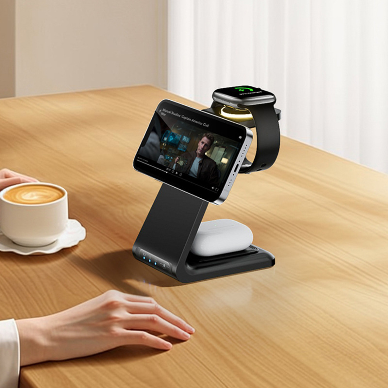 Four-in-one wireless charger for Apple mobile phone watch iWatch base AirPods magnetic bracket