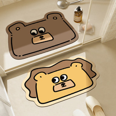 卡通小動物浴室地墊家用吸水速干硅藻泥地墊洗手間門口防滑腳墊
