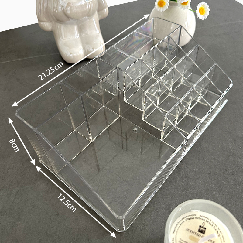 Estante de lápiz labial transparente, caja de almacenamiento de cosméticos, caja de almacenamiento de lápiz labial, estante de maquillaje de pantalla, esmalte de uñas, estante de perfume en polvo
