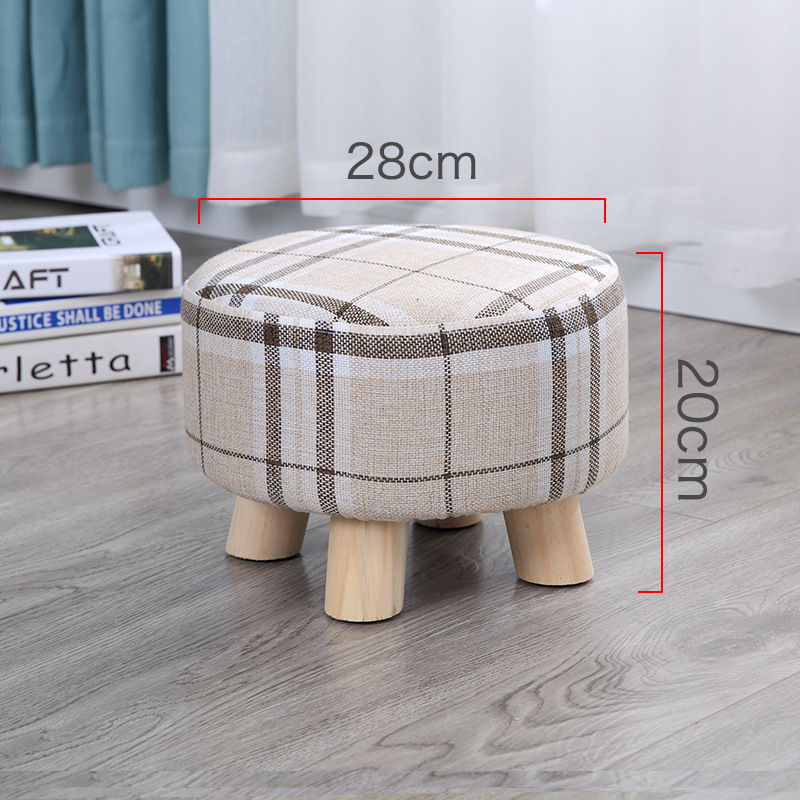 Taburete pequeño Internet celebridad hogar tela taburete bajo sala de estar creativa sofá taburete lindo taburete redondo zapatos Cambio de heces perezoso banco pequeño