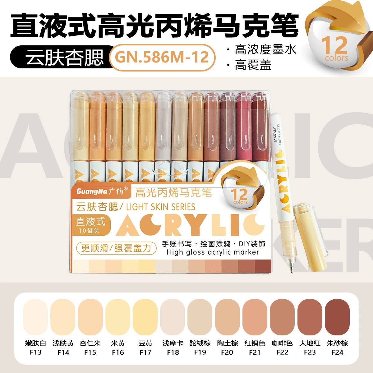 广纳 Highlighter, acrylic, capacious marker, crayons, rollerball pen, DIY
