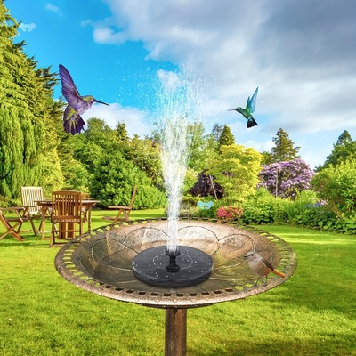 Модернизированный насос для фонтана Solar Bird Bath с 6 насадками – Cross Border
