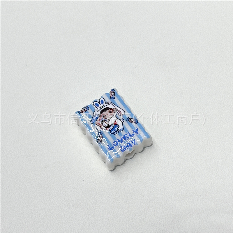 通孔大白兔卡通印花异形串珠笔配件手机包链diy手工饰品串珠材料|undefined