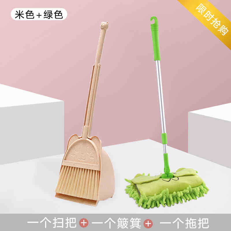 Los niños juegan a las casitas escoba de plástico Mini pequeña escoba recogedor cepillo de aprendizaje escoba herramienta Escoba de pelo suave combinación