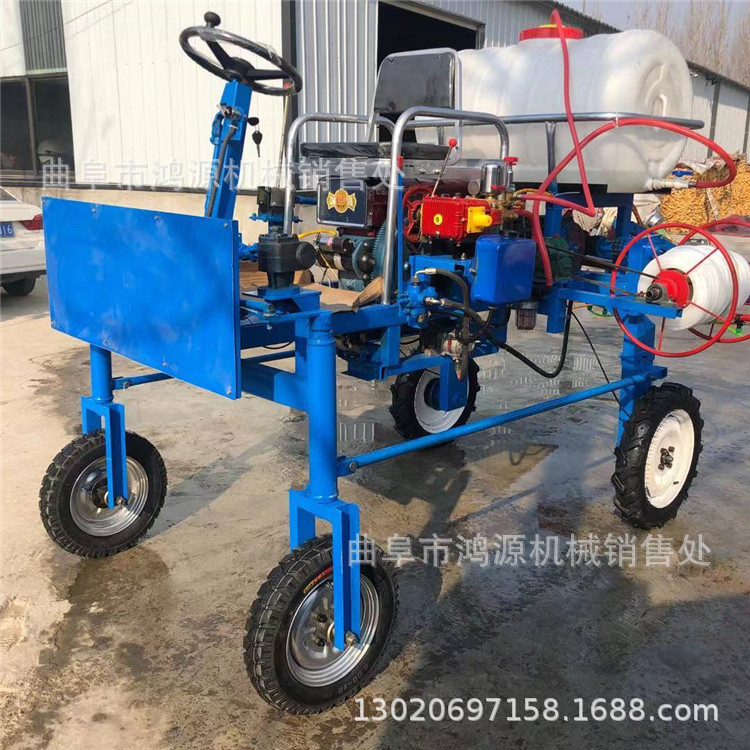 农用四轮打药机 小麦地折叠喷杆打药机 定制实心轮四轮打药机