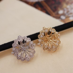 18K Gold Ring Pendant Dual-Purpose Accessories Diamond Total 1 Carat with 12-13 Beads Accessories Without Beads or Chain