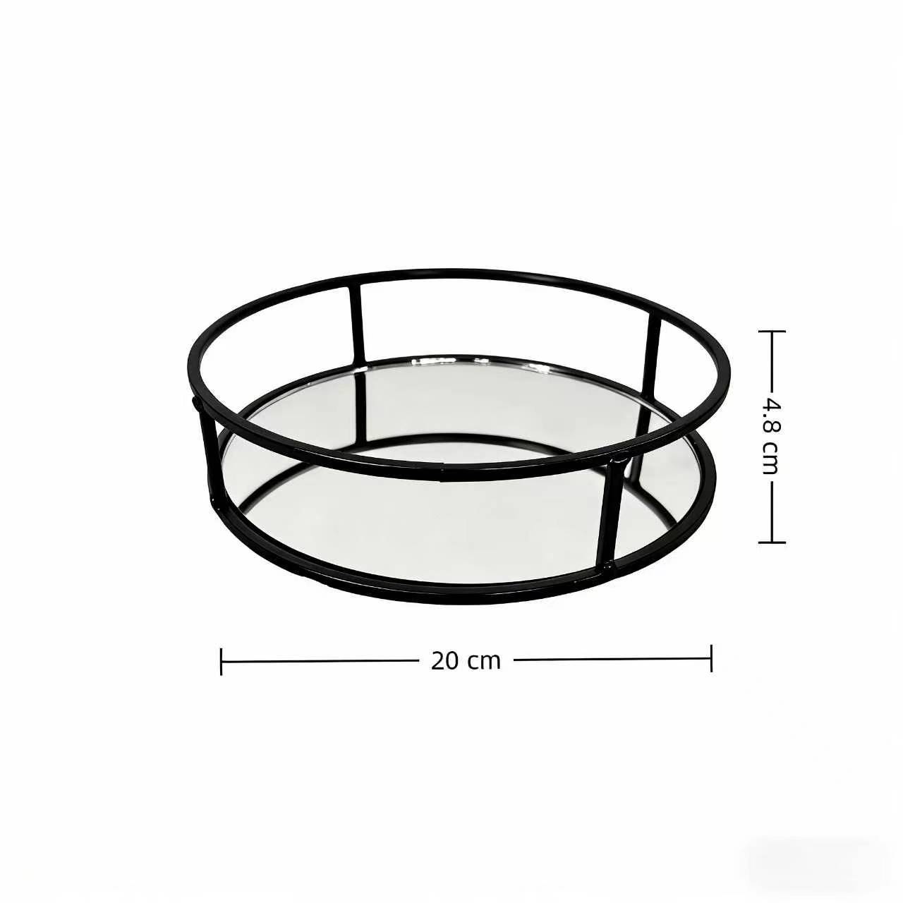 Espejo de lujo ligero bandeja de almacenamiento cosméticos perfumes joyas acabado estante de pastel estante de escritorio ins bandeja de aire