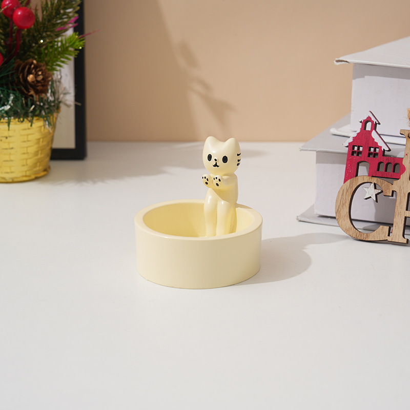 クロスボーダー子猫クリエイティブ燭台漫画猫ファイヤー工芸品キャンドルアロマセラピーデスクトップ装飾品卸売|undefined