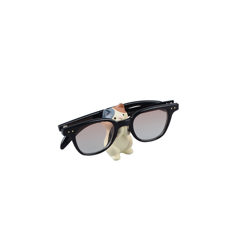 Zakka groceries Japanese series cat mobile phone holder resin ornaments creative glasses stand office desk decoration