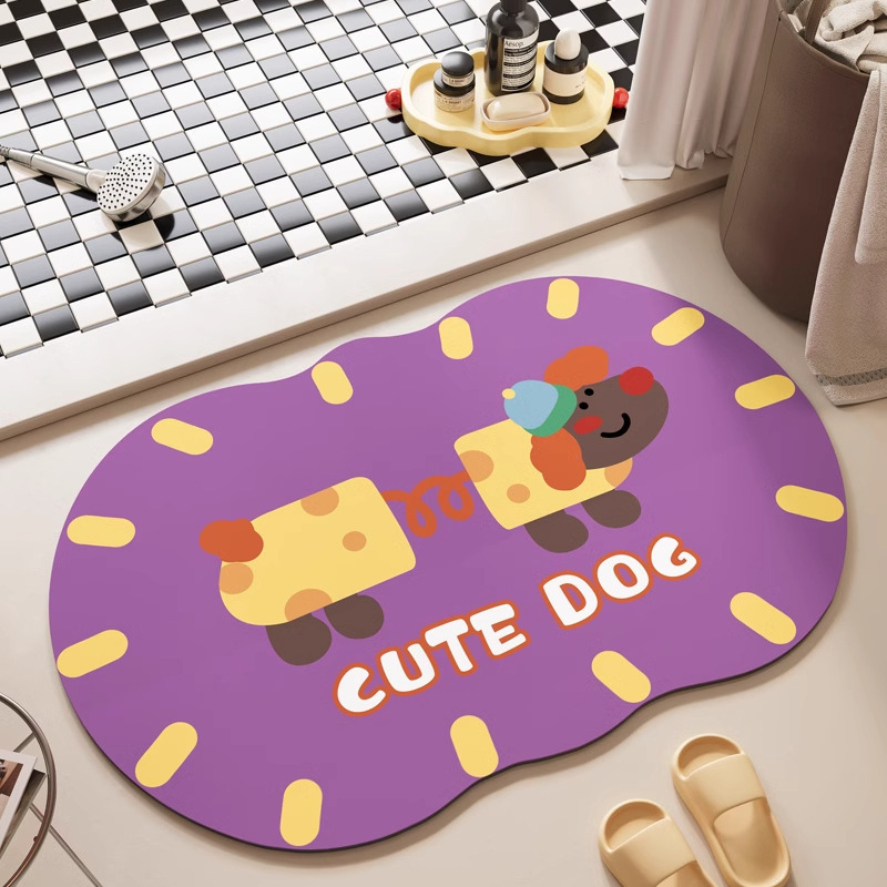 Cartoon Floor Water-absorbent, Quick-drying, Non-slip Diatomite Mat, Dirt-resistant And Durable, Good Doormat For_voghion.com