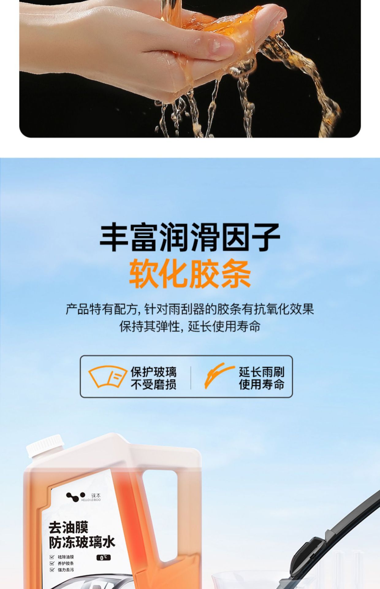 Leithis car glass water to oil film summer car strong to shellac wiper water decontamination special four-season universal