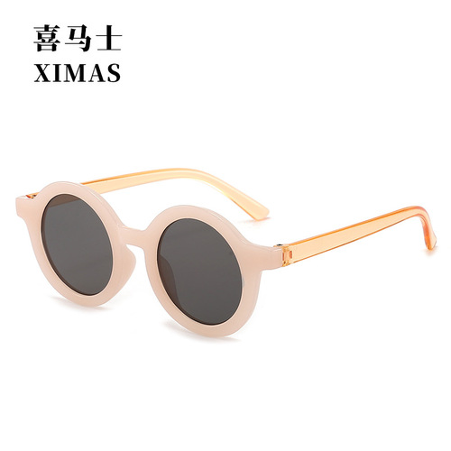 Children's cute kids sanding plastic PC glasses, new baby decorative sunglasses, trendy kids macaron sunglasses