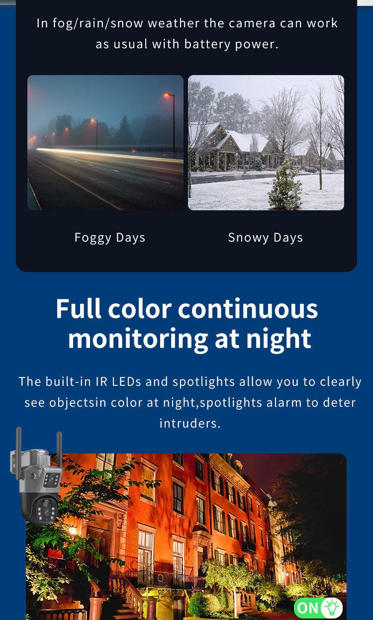 跨境 外贸太阳能监控器360度无死角手机远程室外夜视全景家用