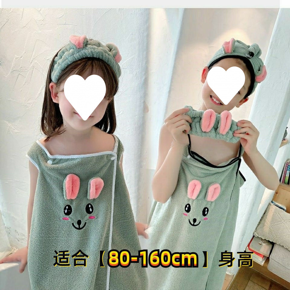 어린이 목욕 타월 목욕 스커트 헤어 밴드 큰 아이들 목욕 가운을 입고-년 된 흡수성 및 순면보다 부드럽습니다
