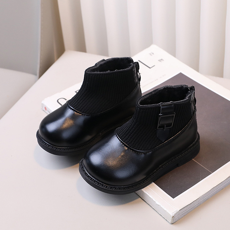 Mädchen Kurze 2024 Winter Neue Mädchen Baby Schuhe Single mit Samt Warme Baumwolle Kinder Martin Stiefel_voghion.com