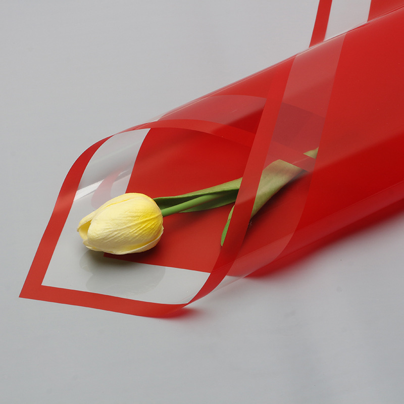 Huaxi marco transparente marco simple OPP al por mayor de papel de vidrio floral ramo de flores envolvendo papel impermeable embalaje de flores