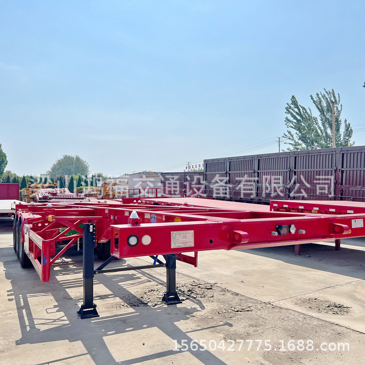 Export 40-foot container frame transport truck Port frame transport…