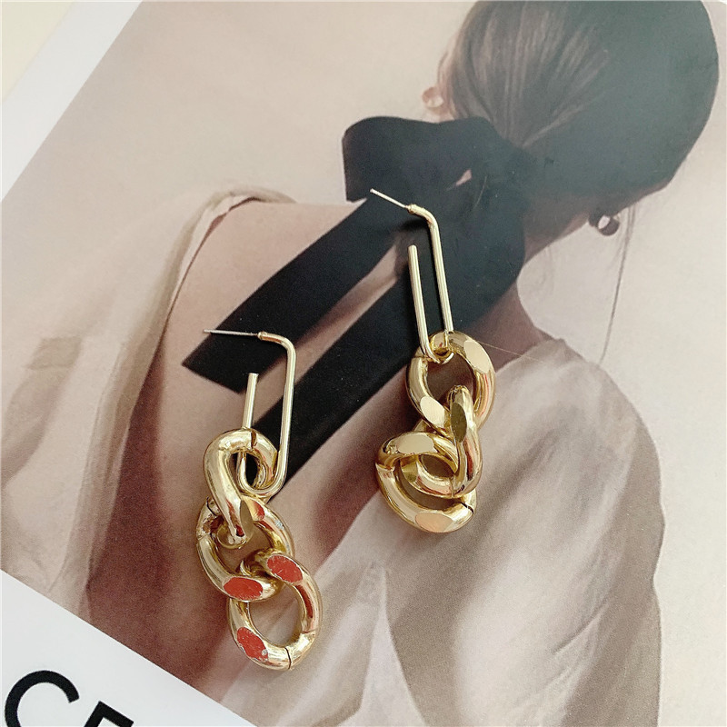 Boucles D&#39;oreilles Longues En Métal display picture 5