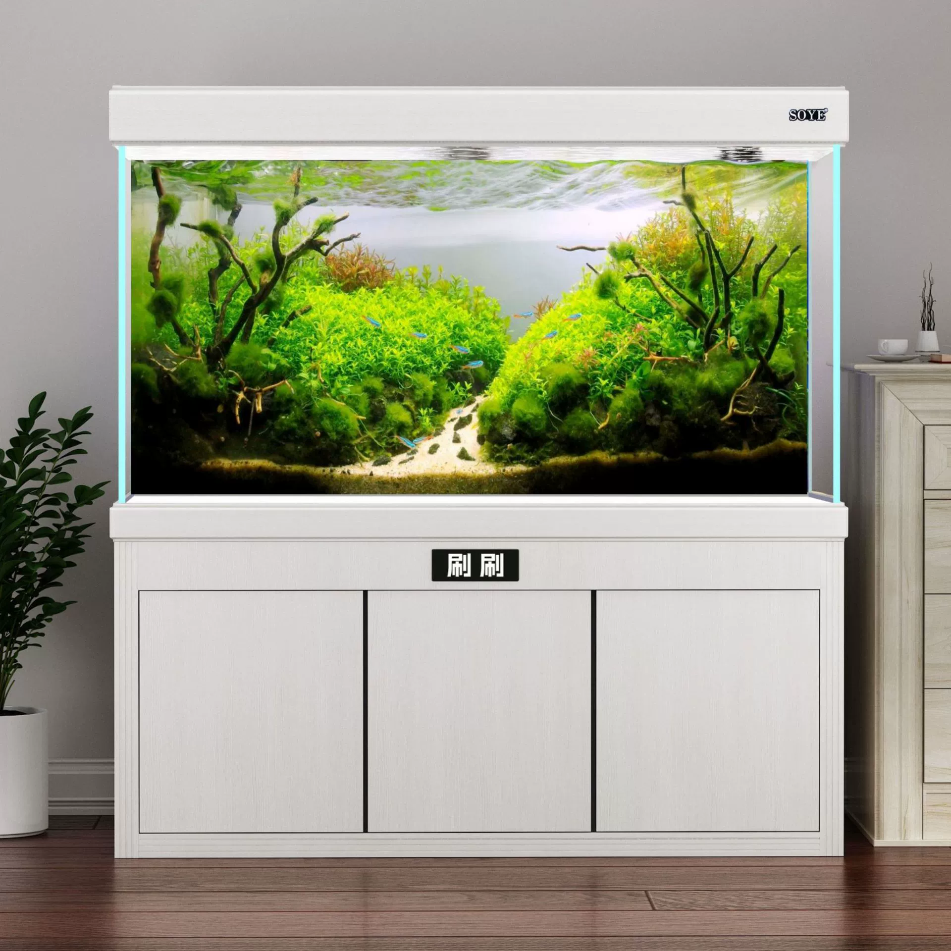 Аквариум, наклейка, трёхмерные декорации, 3D