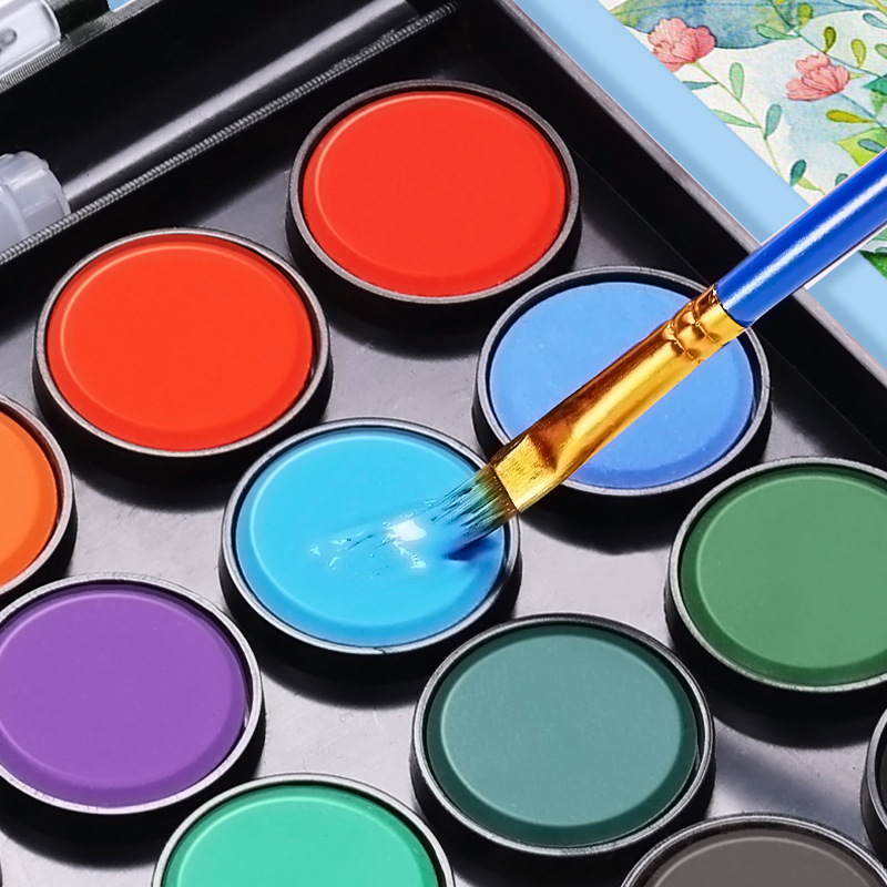 Transfronterizo dedicado Xiupu pintura de acuarela sólida pintura de acuarela traje sub-paquete niños de la escuela primaria 24 colores 36 colores 48 colores