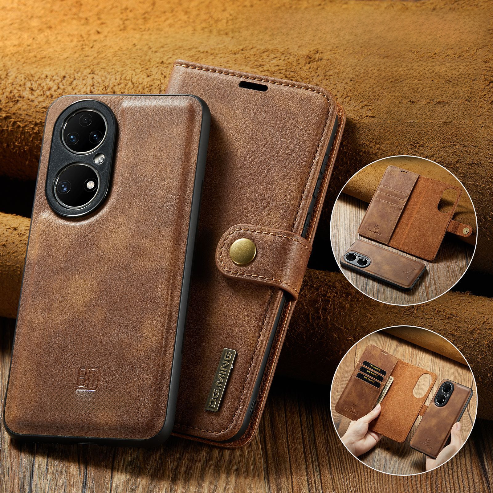 Schutzhülle für Huawei P50 Huawei P50 Pro 2-in-1 Magnetische Separate Handy Tasche P50 Handy Leder Tasche_voghion.com