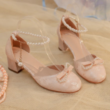 28--43新款女童凉鞋中国风公主高跟鞋中大童学生鞋夏季马面裙鞋儿