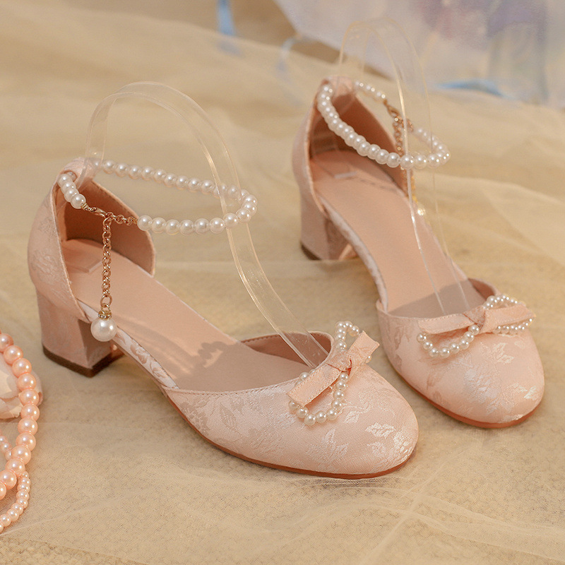 28--43新款女童凉鞋中国风公主高跟鞋中大童学生鞋夏季马面裙鞋儿