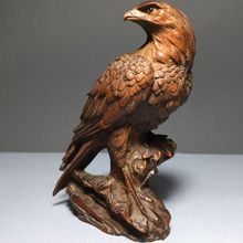 小叶黄杨木雕老鹰大展宏图摆件仿古旧藏纯实木雕刻手把件文玩桌摆