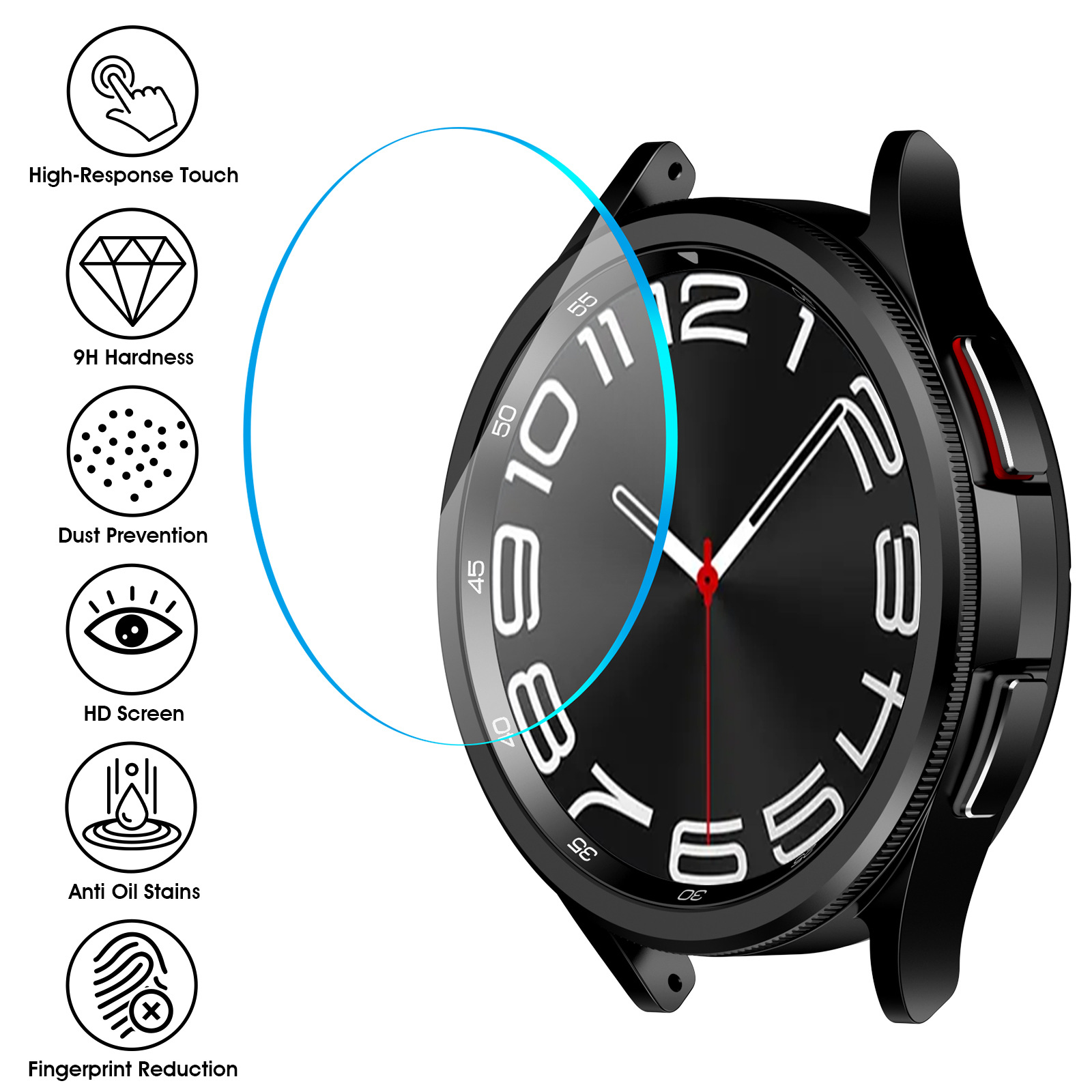 Adecuado para Samsung Galaxy watch6 ver película templada de alta calidad automática velocidad pegatina película artefacto película templada