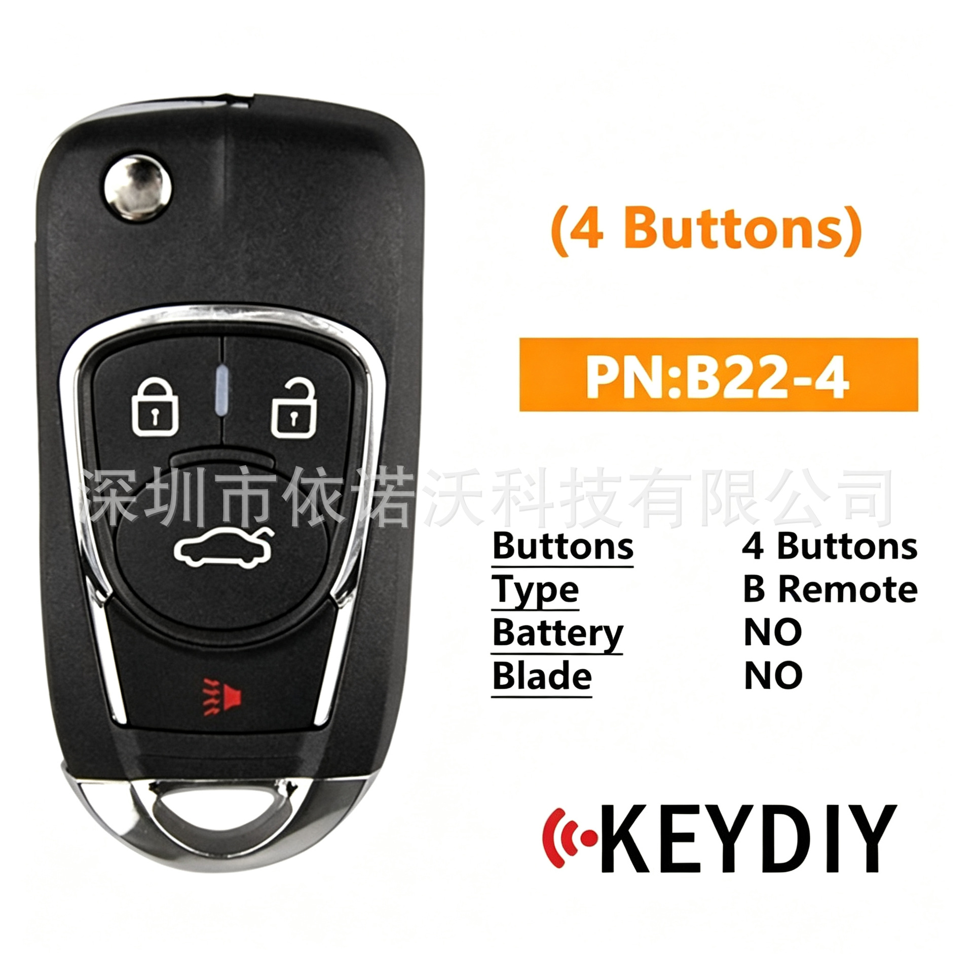 KEYDIY KD B22-4 universal car remote control key, remote control module, for international and overseas markets