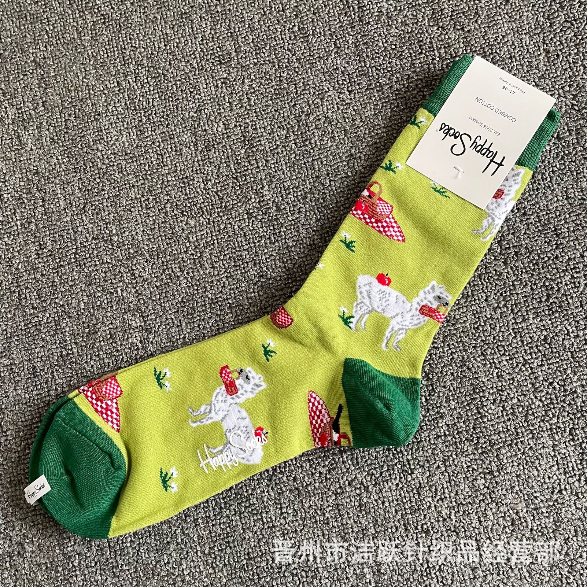 Happy socks新品高品质ハイレザー男性ソックススウェーデンコットンソックスファッションソックスカップルinsロング美脚ソックス