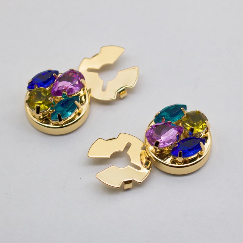 Cufflinks Classification 1 Pair Elegant Glam Geometric Brass Plating Acrylic Rhinestones Unisex Cufflinks