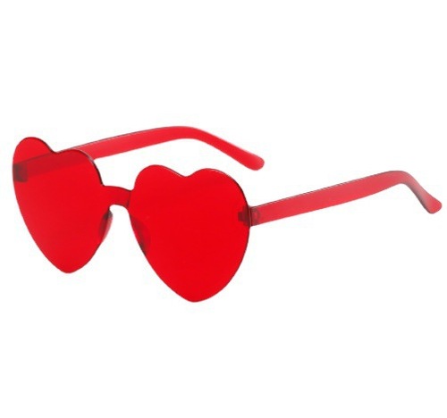 Jelly Heart Sunglasses Women's Frameless One-piece Marine Sunglasses Love Glasses Cute Funny Sunglasses Wholesale