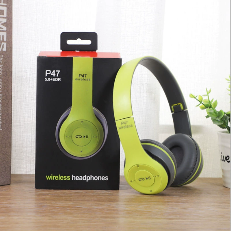 Фабричная оптовая поставка наголовенная гарнитура P47 bluetooth наушники наголовенная складывающаяся тяжелый бас иностранная торговля подарок беспроводные спортивные