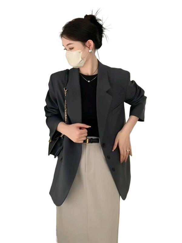 黑色小西装外套女炸街职业春秋2025新款韩系设计感小个子百搭西服|undefined