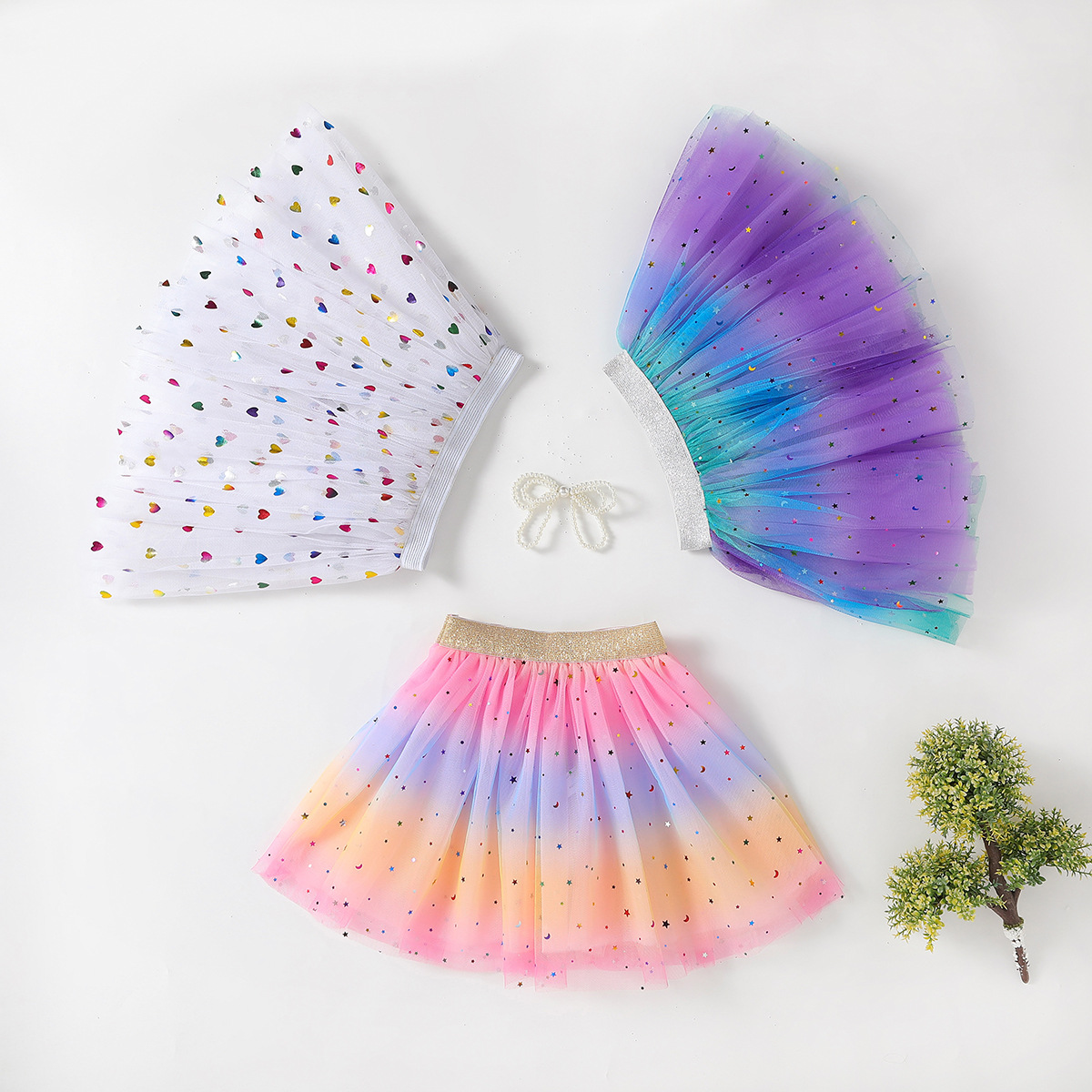 Falda de las niñas Falda corta para niños de primavera y otoño falda de gasa falda de malla para bebés falda de niña pequeña Falda plisada para niños grandes