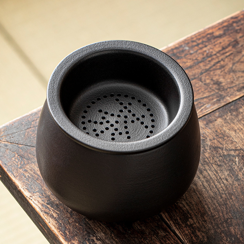 黒陶茶粕タンクセラミック茶洗浄水フィルター蓋付き廃水タンク孟大型デスクトップゴミ箱茶水分離|undefined