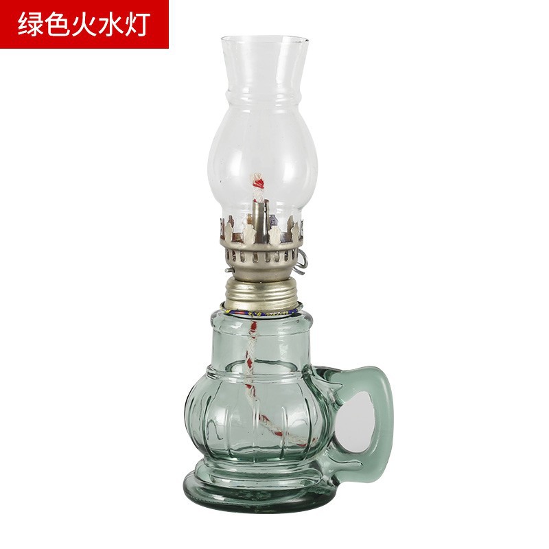 Lámpara de queroseno de estilo antiguo, lámpara de aceite, lámpara de caballo, lámpara de agua, lámpara de aceite extranjera, lámpara de caballo de vidrio